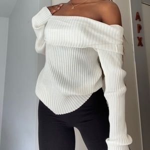 White off shoulder sweater from forever 21+